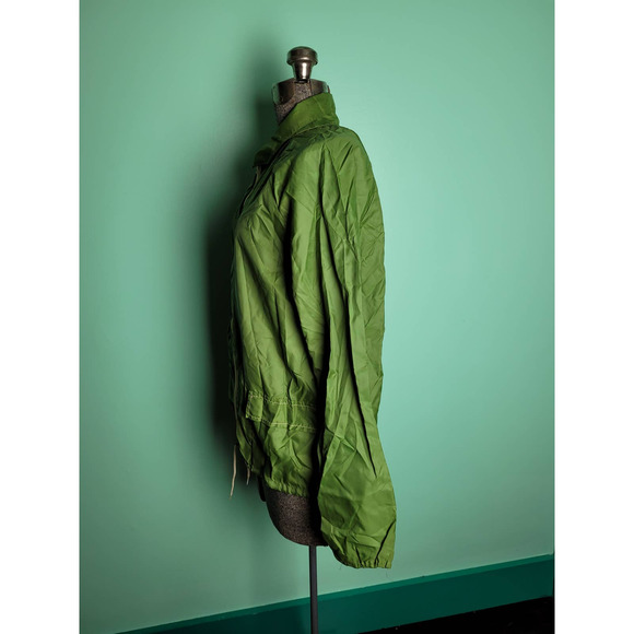 Vintage 1970s Bill Atkinson Lightweight Nylon Windbreaker Rain Jacket Green 10 M - Picture 4 of 6